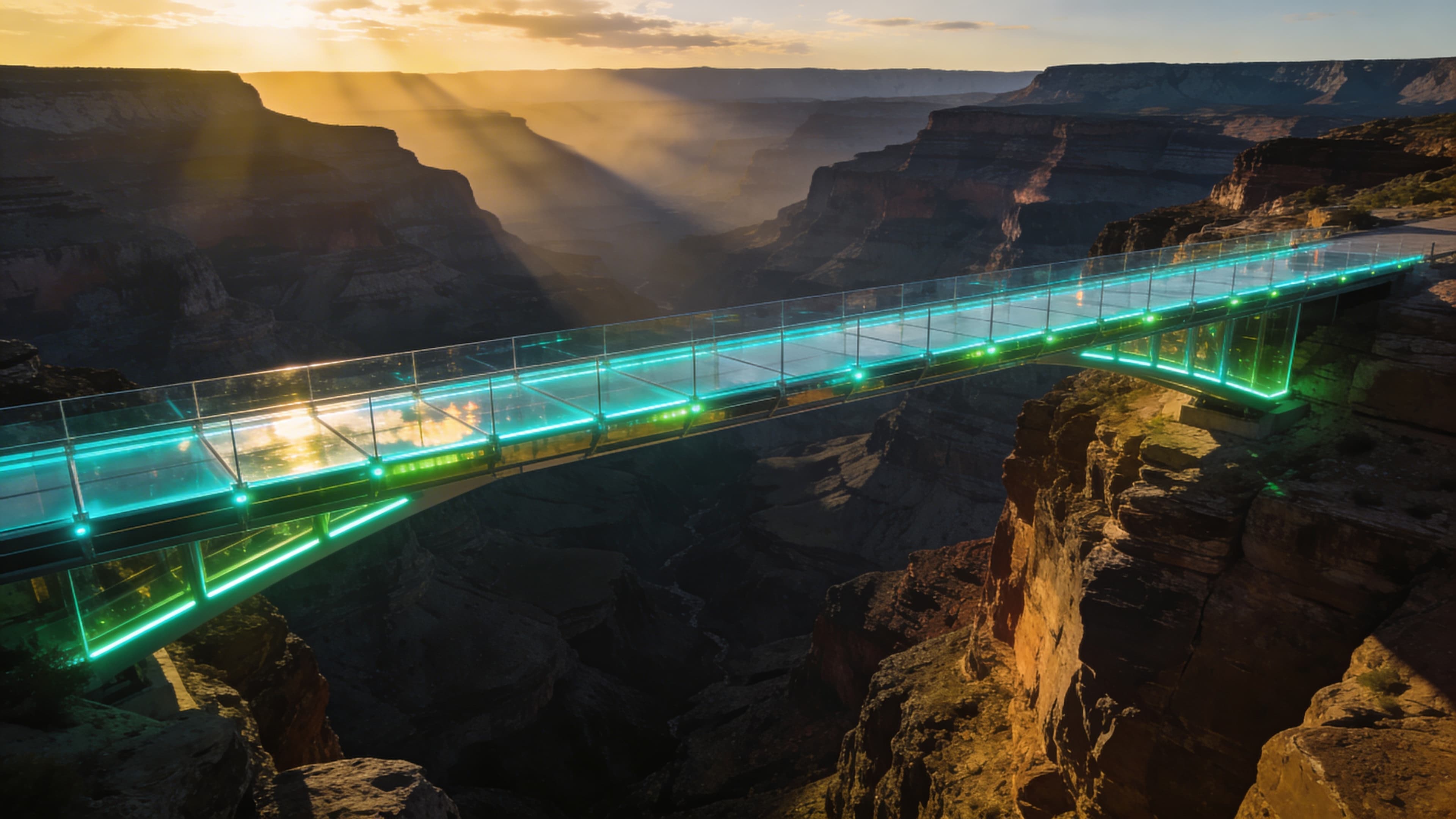 Glass bridge spanning the Grand Canyon — bridging the gap to excellence